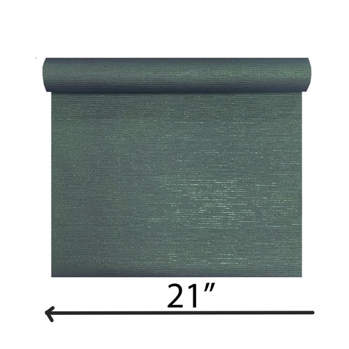 Emerald dark green plain faux fabric horizontal lines textured Modern Wallpaper - Picture 3 of 12
