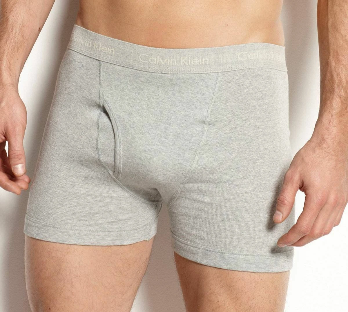 56 Calvin Klein Underwear Men Gray U3019 Classic Fit Cotton Boxer Brief Size S