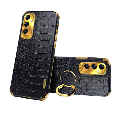 Car Magnetic Phone Case For iPhone Samsung Huawei Crocodile Leather +Ring Holder