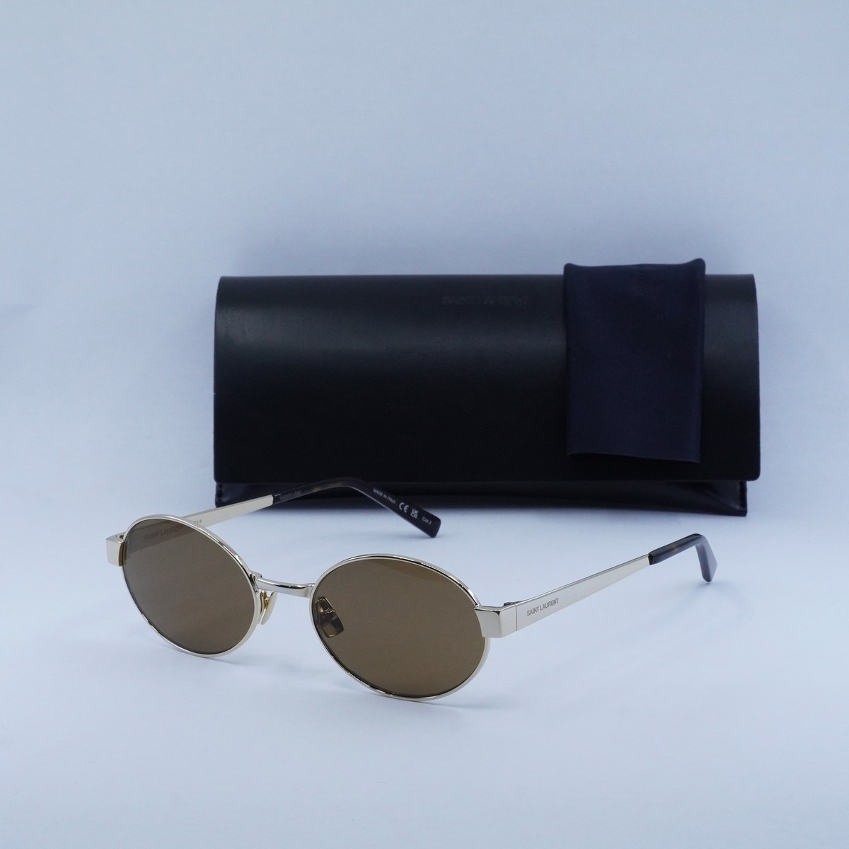 New SAINT LAURENT SL692 004 Gold/Brown 55-19-145 Sunglasses | eBay