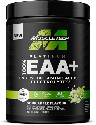 Muscletech Platinum EAA+ Green Apple + Fruit Punch 800g / 60 serv 10/26 + Proben