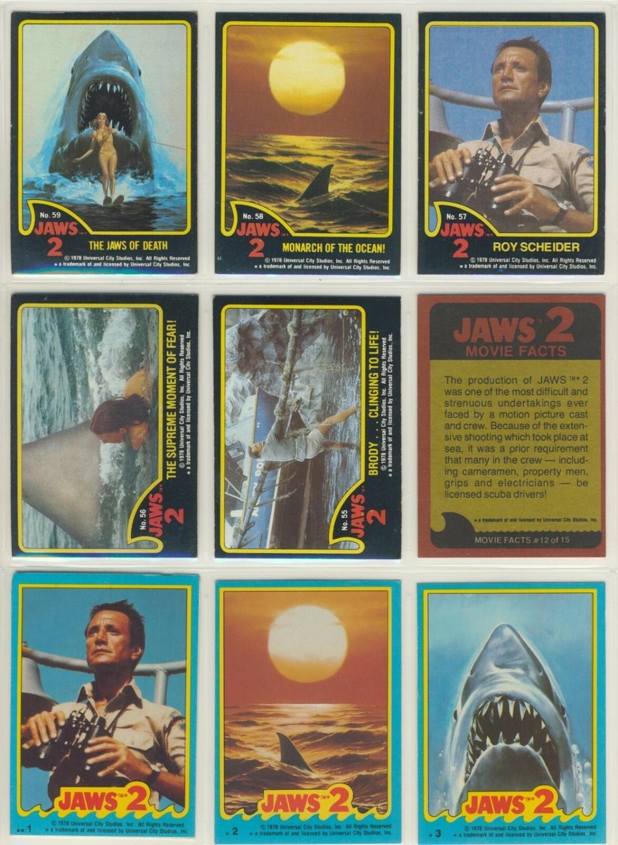 Jaws 2 1978 Topps Cards Singles U-Pic 1-59 EX+ NM $1.25 ea. FREE