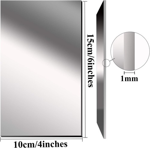 12 Pack Flexible Self-Adhesive Mirror Tiles Plastic Mirror Sheets for Home Decor - Picture 6 of 8