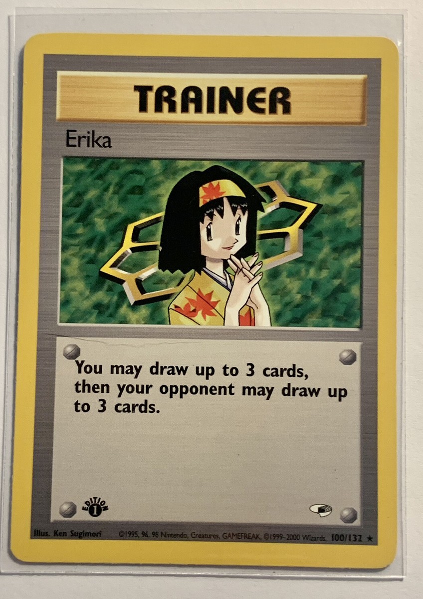 Erika 1st Ed - Pokémon TCG Card - Gym Heroes 100/132 1ST EDITION - WOTC  VINTAGE