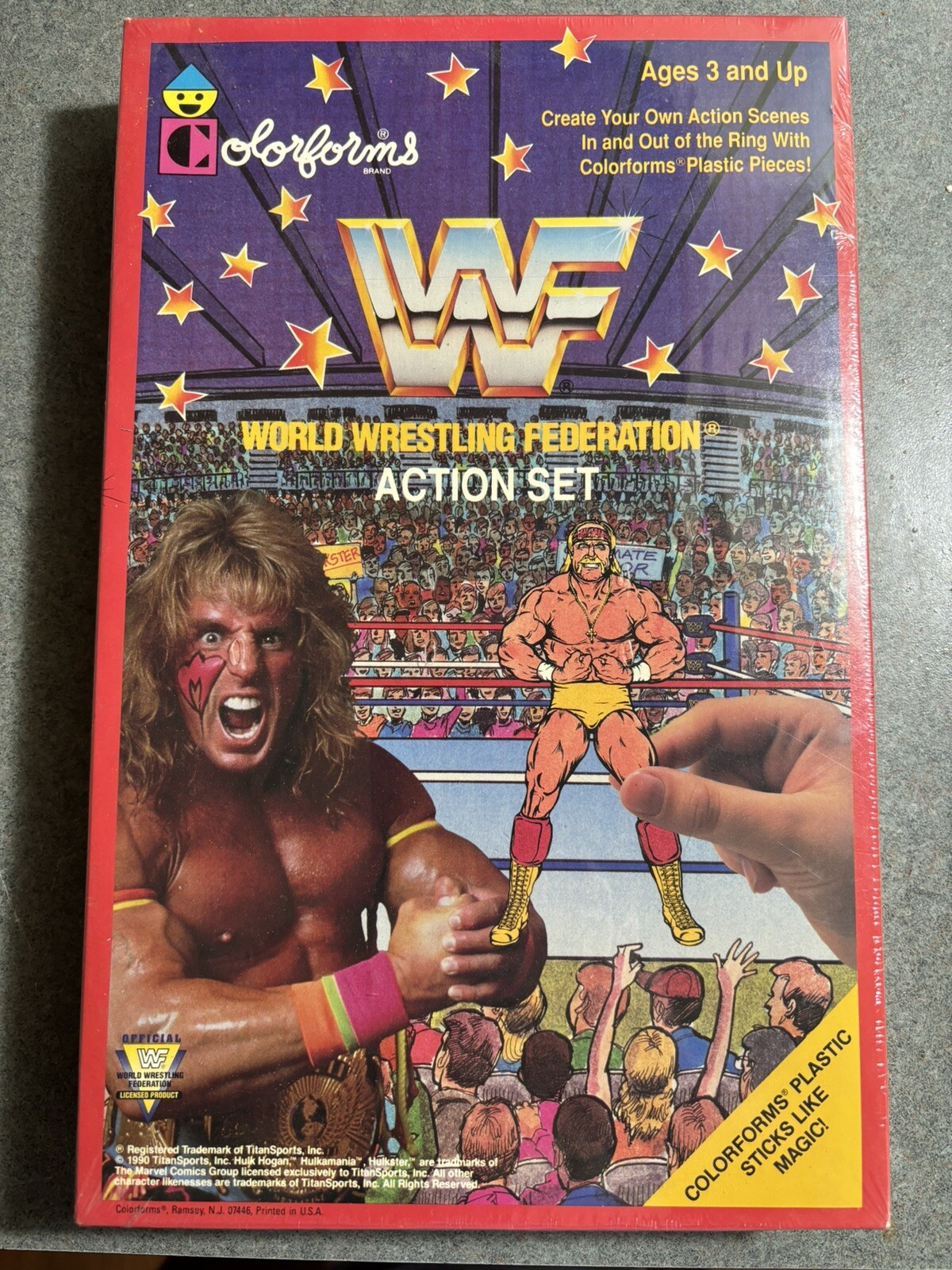 Colorforms 1990 WWF WWE World Wrestling Federation Action Set 738 for ...