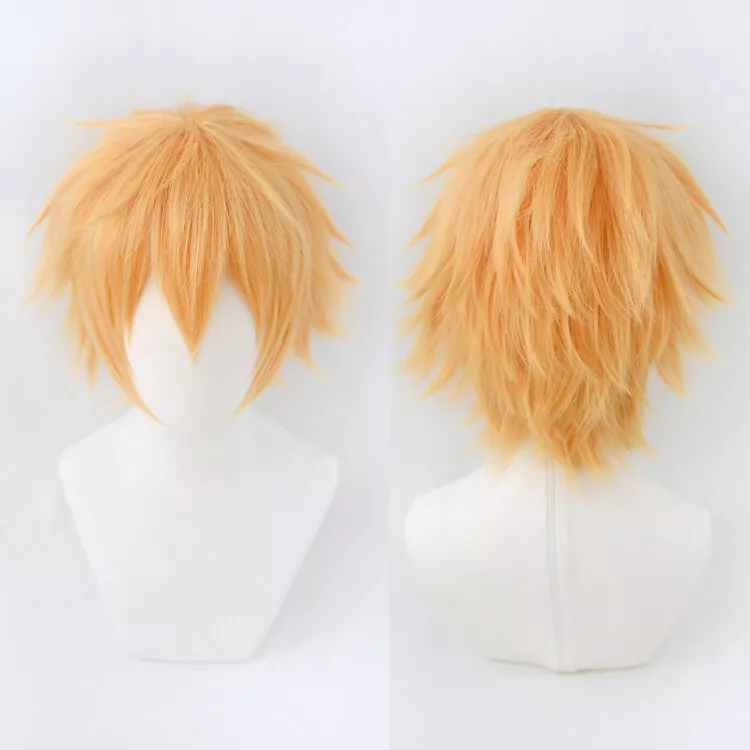 Anime Chainsaw Man Denji Golden Short Hair Full Wig Harajuku Cosplay Costume