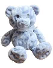 Nat  Jules HTF Lovey Security Plush Teddy Bear Spot Swirl Purple Gray Sheer Bow