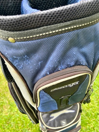 Slazenger Golf Cart Bag 13-Way Divider Zipped Pockets, Blue and Black - Picture 4 of 13