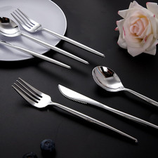 150Pcs Silver Plastic Silverware, Silver Disposable Cutlery, Heavy Duty Dispo...