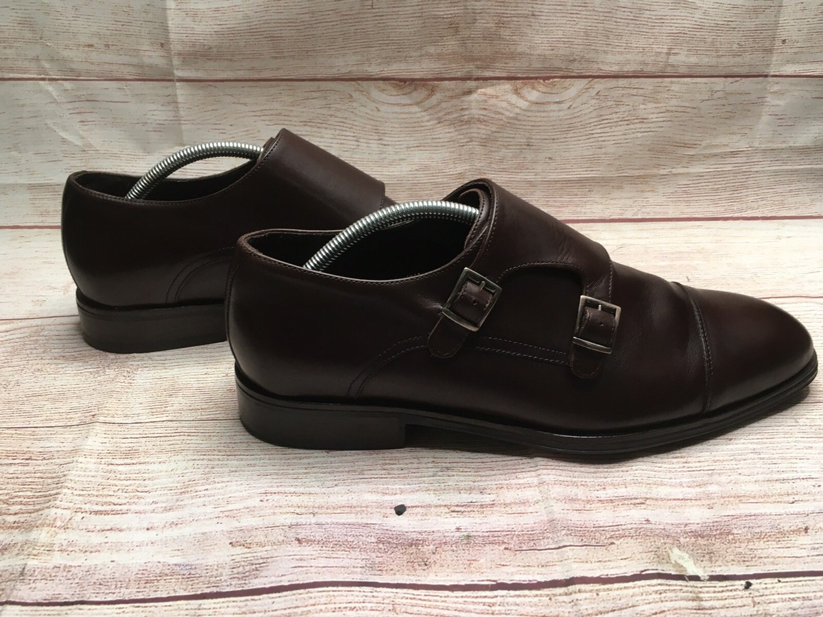 Charles Tyrwhitt Monk Strap Brown Leather Shoes Leather Oxford Shoes - Dark Tan | Charles Tyrwhitt US main image 2