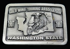 Gold Wing Touring Association Washington State Motorcycle Vintage Belt Buckle