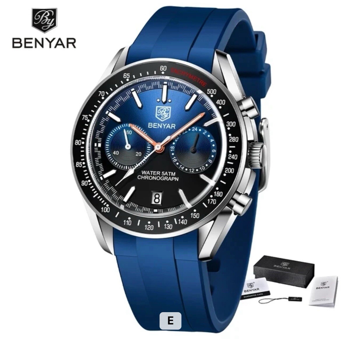 Leather Benyar Uhr Armband KÃ¼rzen Benyar Quarzuhr BY-5194 Blue