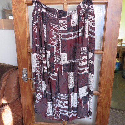 Hamells Brown Cream Bold Print Skirt Size 16 Immaculate Ebay