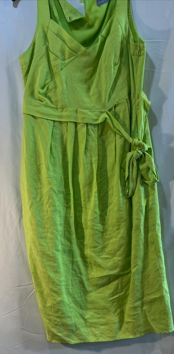 chinese dress ladies Green Linen Dress with Pockets – REINE Maxi| notPERFECTLINEN main image 0