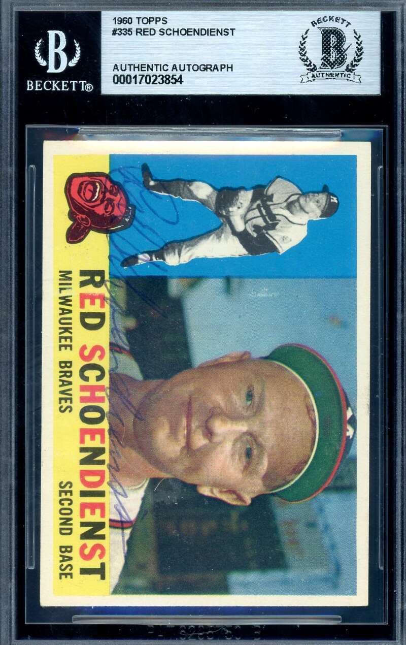 Red Schoendienst Beckett BAS Signed 1960 Topps Autograph