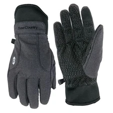 Free Country Men's Outdoor Softshell Gloves with Thinsulate - Charcoal 