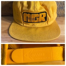 Vintage K-Brand Made in USA farmer Seed AG MGR Feed patch Hat snapback VTG rare