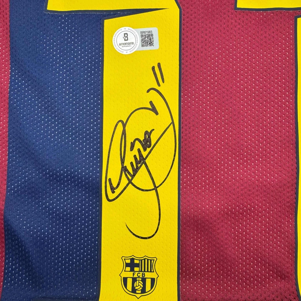 Autographed/Signed Neymar Jr FC Barcelona Blue Soccer Jersey Beckett BAS COA - Image 3 of 4