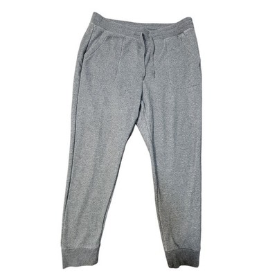 EUC Uniqlo Heather Gray Cotton Polyester Sherpa pile-lined sweatpants jogger XL