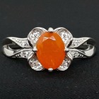 World Class 1.35ctw Orange Opal & White Sapphire 925 Sterling Silver Ring Size 7 — photo 1