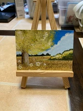 ACEO Original Acrylic Painting Landscape Abstract Art Card ATC Scenery 166