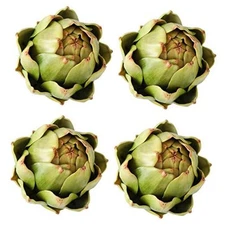  4-Pack Large Green Artificial Artichokes - Fake Vegetables and Faux Fruits 