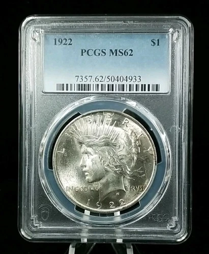 1922 $1 Peace Silver Dollar PCGS MS62 Uncirculated #6794