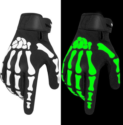 RIGWARL Skeleton Gloves Glow in The Dark, Touchscreen Riding Cycling Gloves for