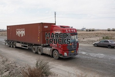 LKW Foto Shacman X6000 Container-Sattelauflieger China rot T-MVP #w3ip