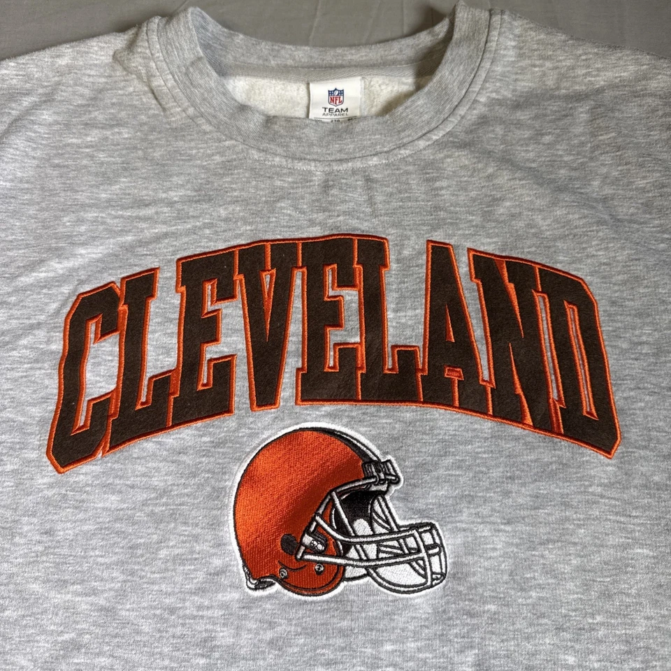 Cleveland Browns Sudadera Para Hombre 2XL Gris Algodón Cuello Redondo NFL Foto 2 de 4