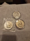 benjamin franklin Silver half dollar lot 1963 @ 1959 Look At Pics  3 Total