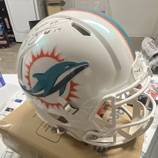 Miami Dolphins Autographed Football Helmet Signed Jason Taylor with HOF 17 