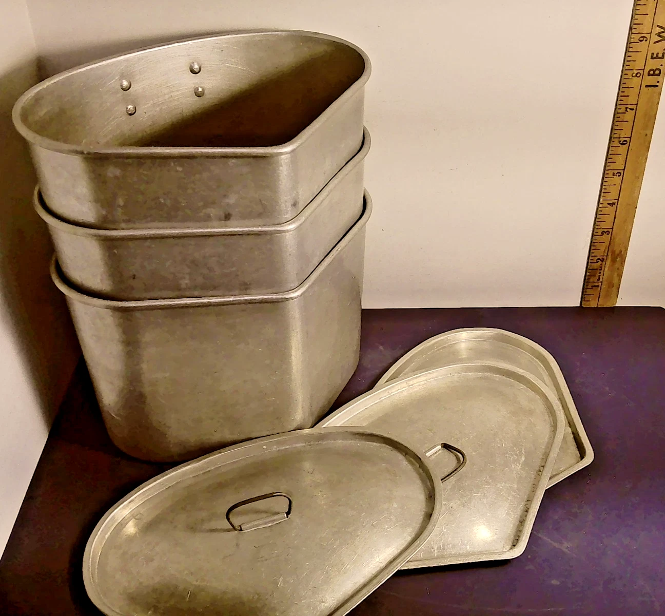Vtg Lot Of 3 Wear Ever Triangle Heart Pot Pan Aluminum  with 3 Lids