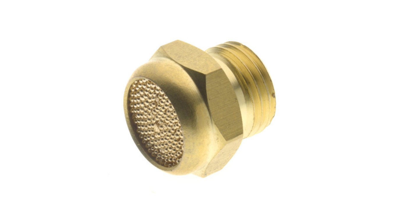 Flat turnkey silencer G1/8 male thread, brass, sintered bronze /T2UK