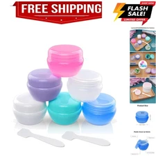Small Plastic Travel Jars for Creams - TSA Approved Refillable Cosmetic Conta...