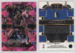 2023 Select Concourse Pink Cracked Ice Prizm /99 Dereck Lively II #76 Rookie RC