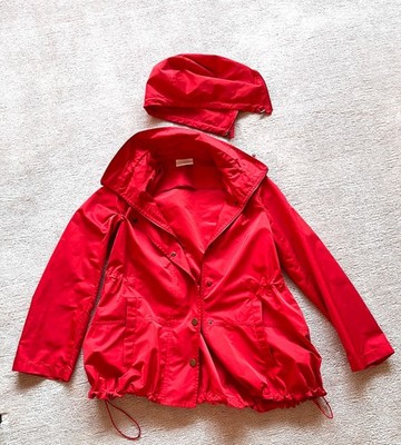 AKRIS PUNTO  Rain Jacket Womens Size 6 Red Mid Lenght Coat