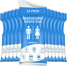 DIBBATU Disposable Urine Bag, 12/24 PCS Pee Bags for Travel for Women/Men, 800ML