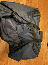 Nike Navy Black White Polyester Gym Bag Zip Closure Adjustable Strap
