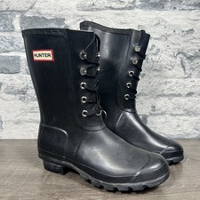Hunter Original Lace -Up Black Wellington Boots Size UK 5 / EU 38 Short Wellies