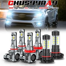 For Chevrolet Colorado 2015-2019 LED Headlight Bulbs Hi Lo Beam Fog Lights Combo