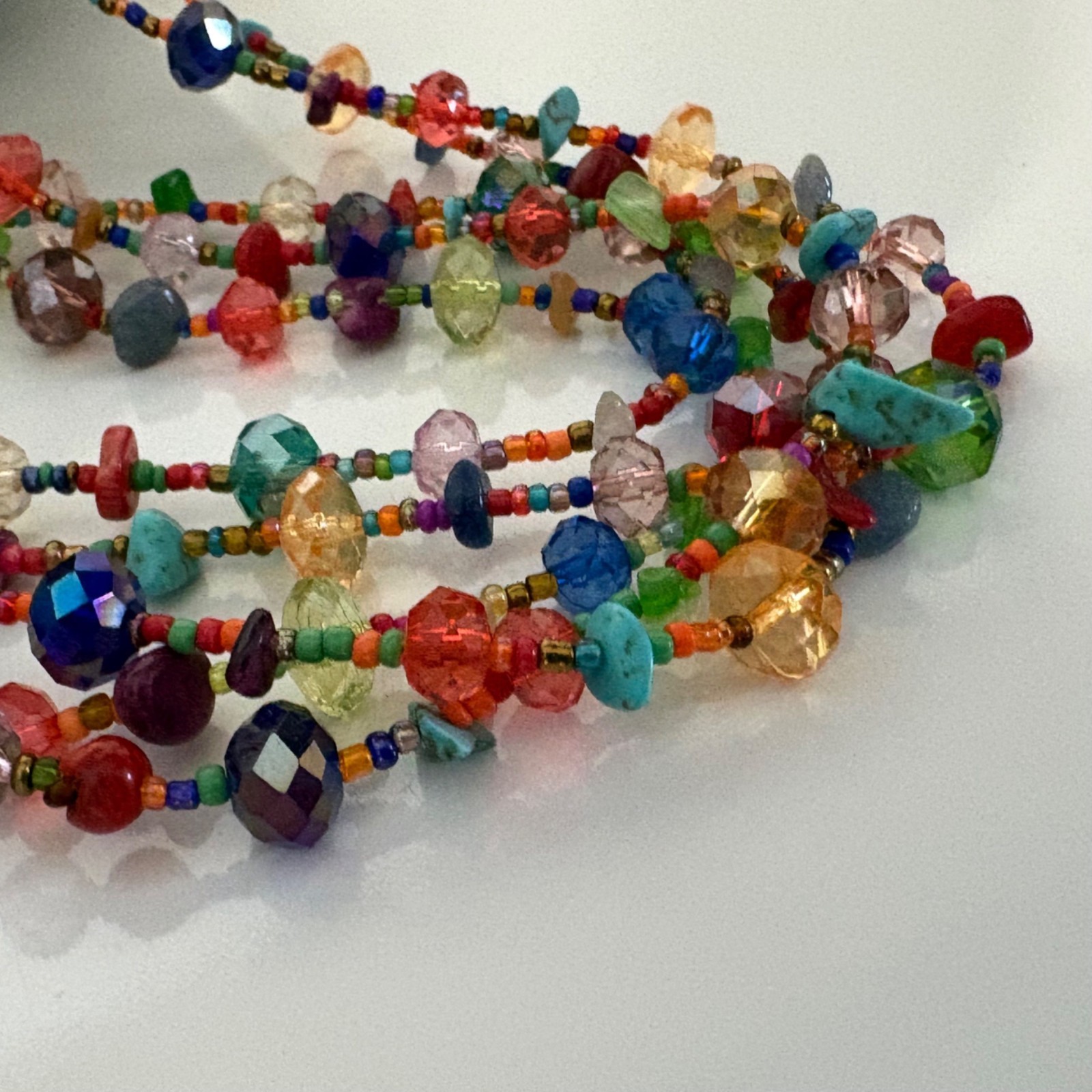 Handcrafted Multicolor Beaded Statement Necklace … - image 2
