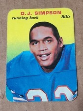 1970 Topps Glossy Insert #22 O.J. Simpson Vintage Football Card HOF RC Rookie