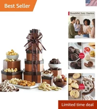 Gift Basket – Gourmet Snack & Chocolate Food Gifts Christmas Holiday, Women, Men