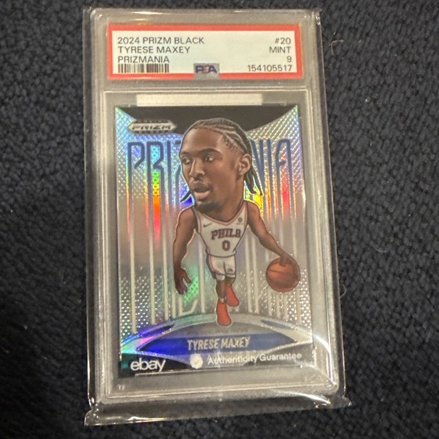 2024-25 Panini Prizm Black Tyrese Maxey Prizmania Insert #20 Sixers 76ers SSP
