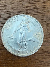 1944 S Philippines Fifty 50 Centavos Silver Coin
