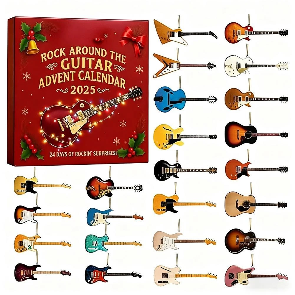 Rock Around the Guitar Advent Calendar,24 Day Guitar 24 Countdown