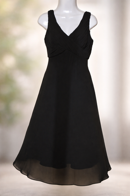 Adrianna Papell Black Chiffon VNeck Fit Flare Dress Small Office Luxe Midi SZ 6 | eBay Adrianna Papell Black Chiffon VNeck Fit Flare Dress Small Office Luxe Midi SZ 6 | eBay