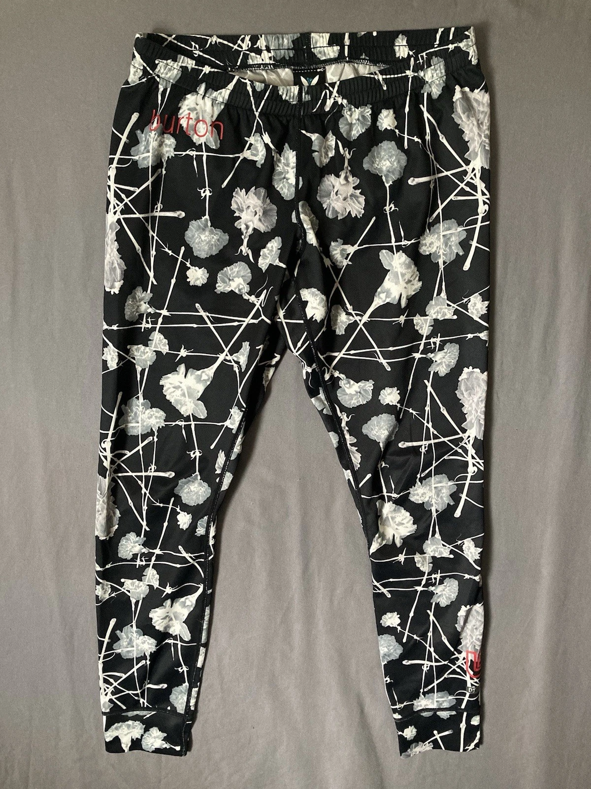 Burton Womens DryRide Base Layer Pant Legging Size Small Black Floral