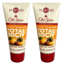 Pack of 2 Old Spice Total Body Mandarin  Sandalwood Cream Deodorant 3oz EACH